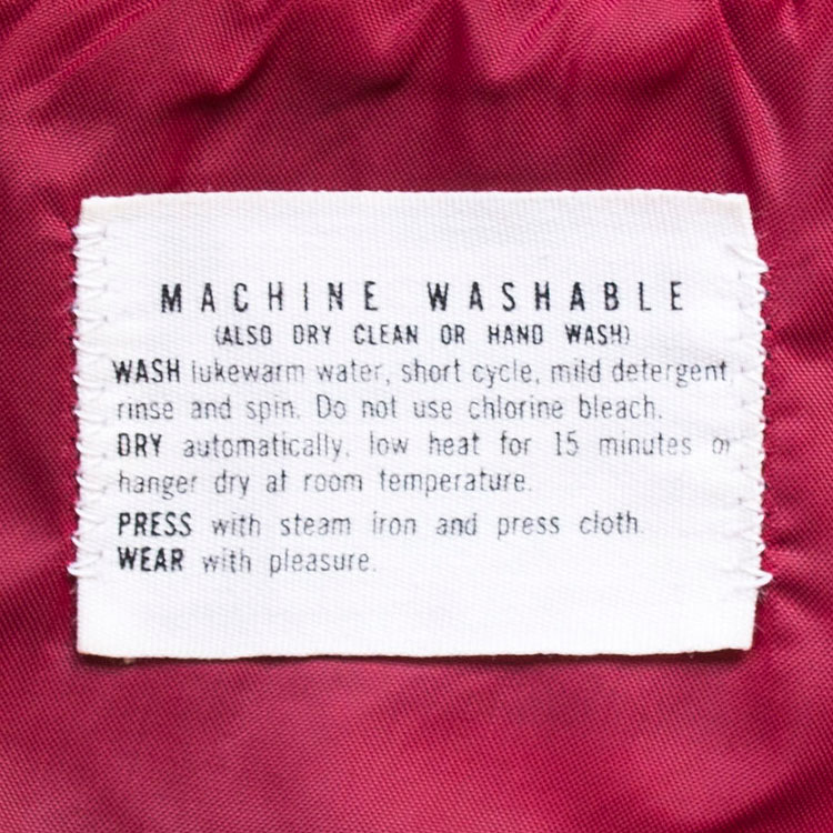 ボードシャツの洗濯タグ