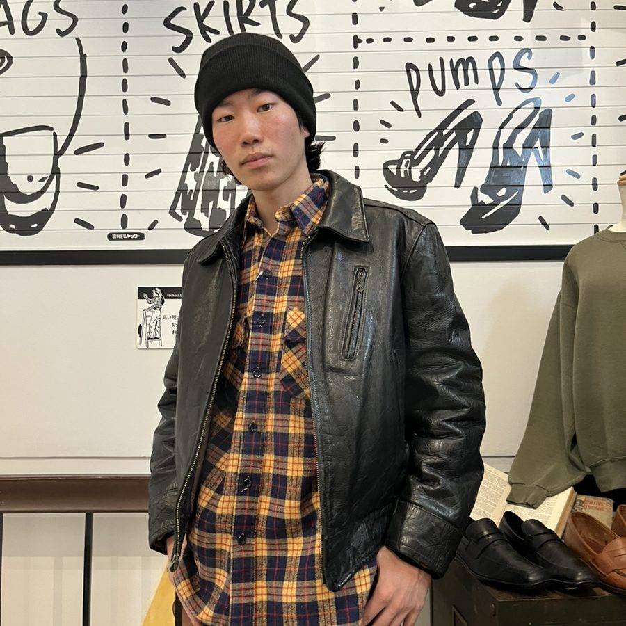 miharuファッションヴィンテージレザージャケット