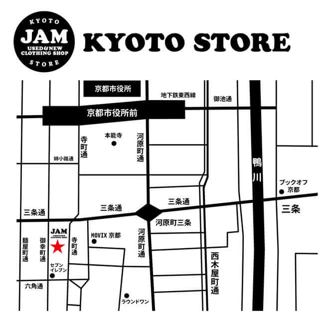 古着屋JAM京都店地図