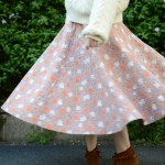 white knit×OLD quilting skirt＊
